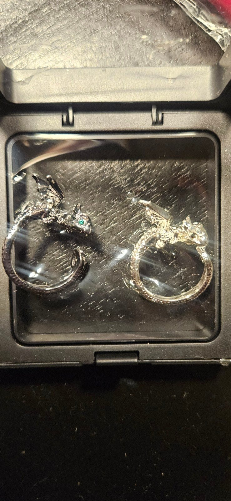 Drakenringen set - Zilverkleurig, Sieraden, Tassen en Uiterlijk, Ringen, Met kristal, Overige materialen, Nieuw, Ophalen of Verzenden