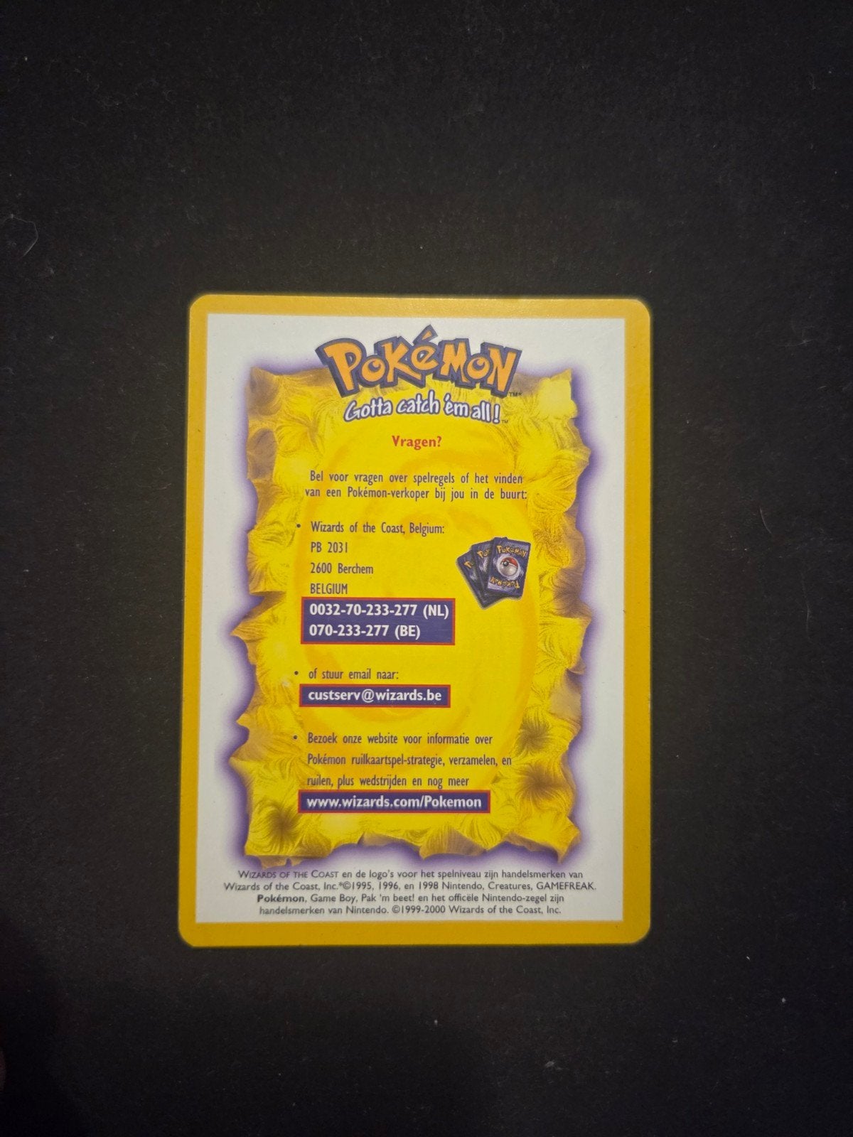Pokemon TGC Theme Deck Insert Vragen? kaart 1999 Wizards, Ophalen of Verzenden