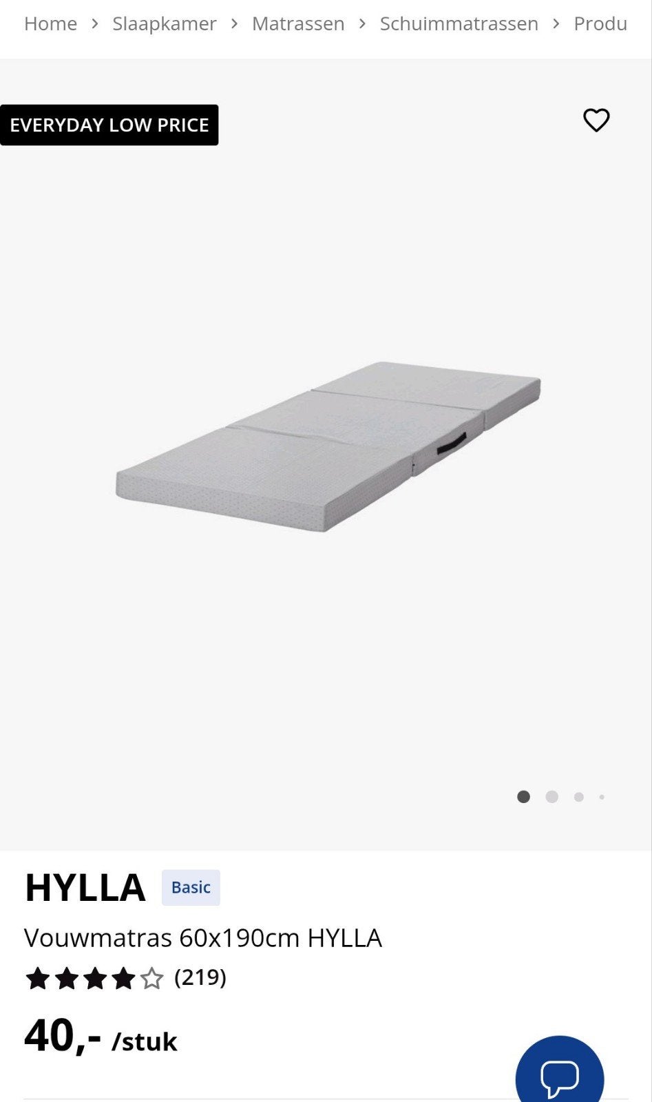 Vouwmatras nieuw, Ophalen, Nieuw, Eenpersoons