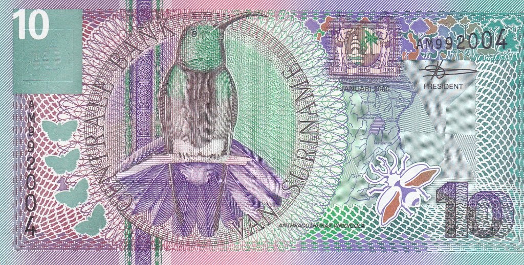 CENTRALE BANK VAN SURINAME  2000 TIEN GULDEN  Prachtig / UNC, Postzegels en Munten, Bankbiljetten | Nederland, Ophalen of Verzenden