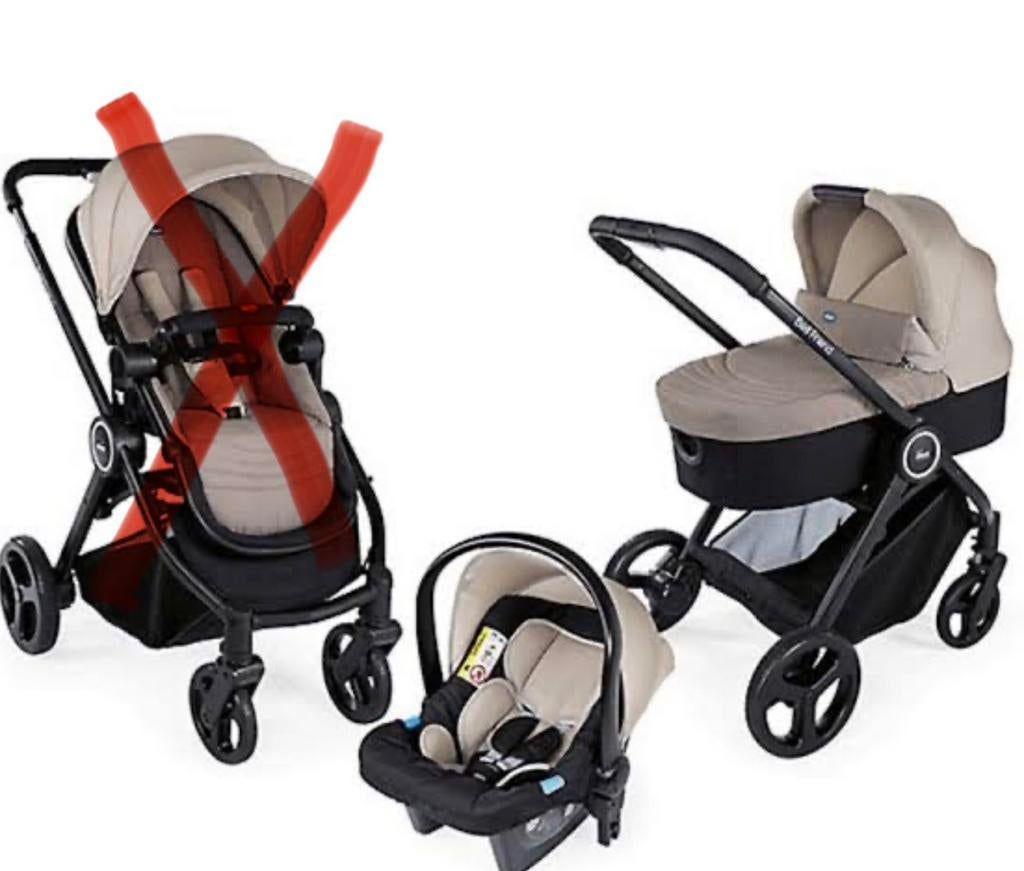 2-1 kinderwagen, Gebruikt, Combiwagen, Verstelbare duwstang, Ophalen