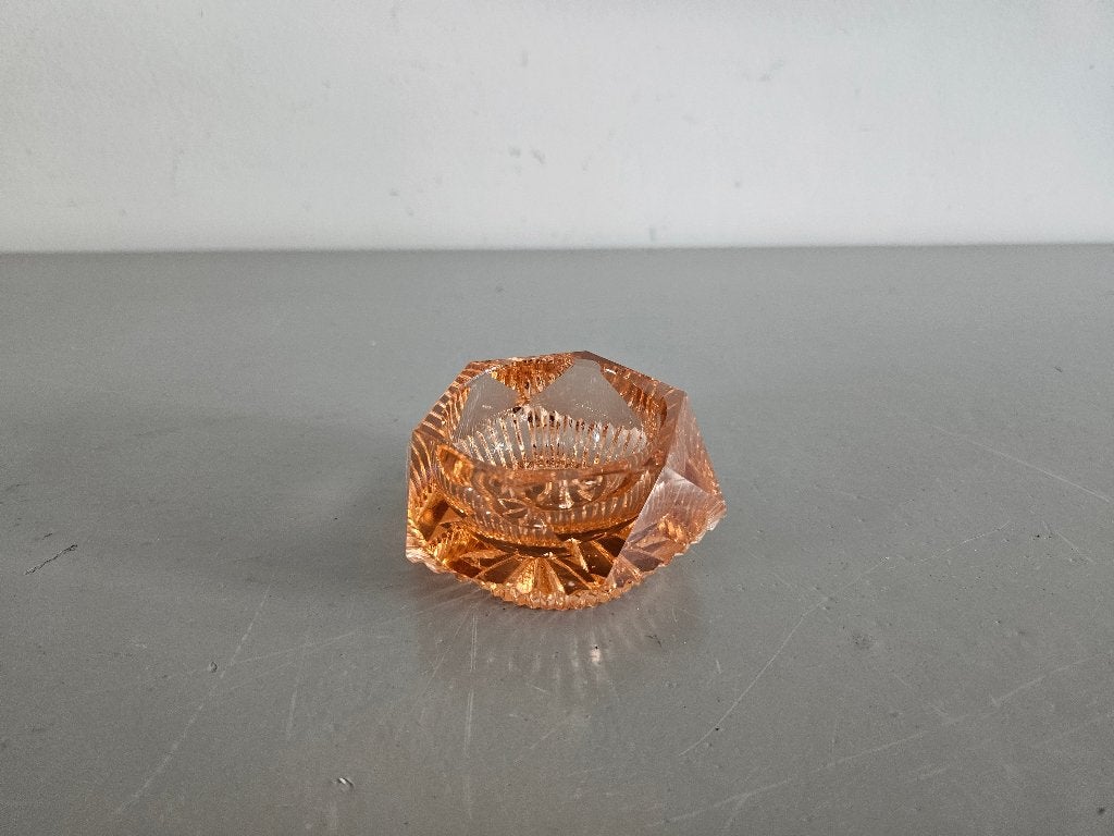 Pers roze kaarsenstandaardje, Antiek en Kunst, Antiek | Glas en Kristal, Ophalen of Verzenden