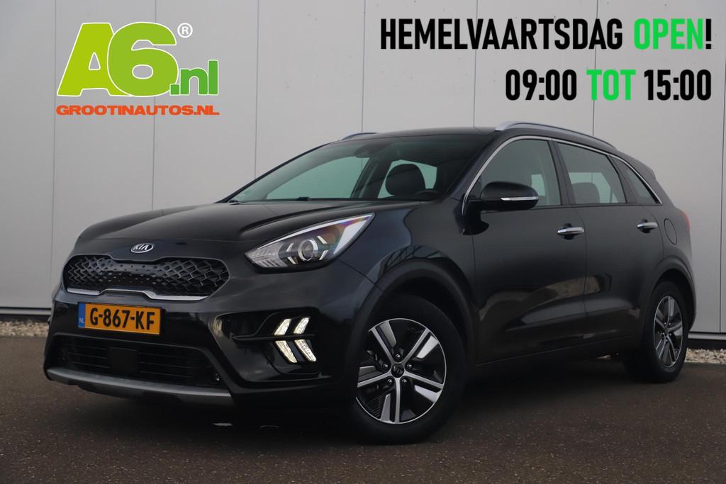 Kia Niro 1.6 GDi Hybrid DynamicLine 140PK Automaat Half Lede, Gebruikt, Euro 6, Leder en Stof, Zwart