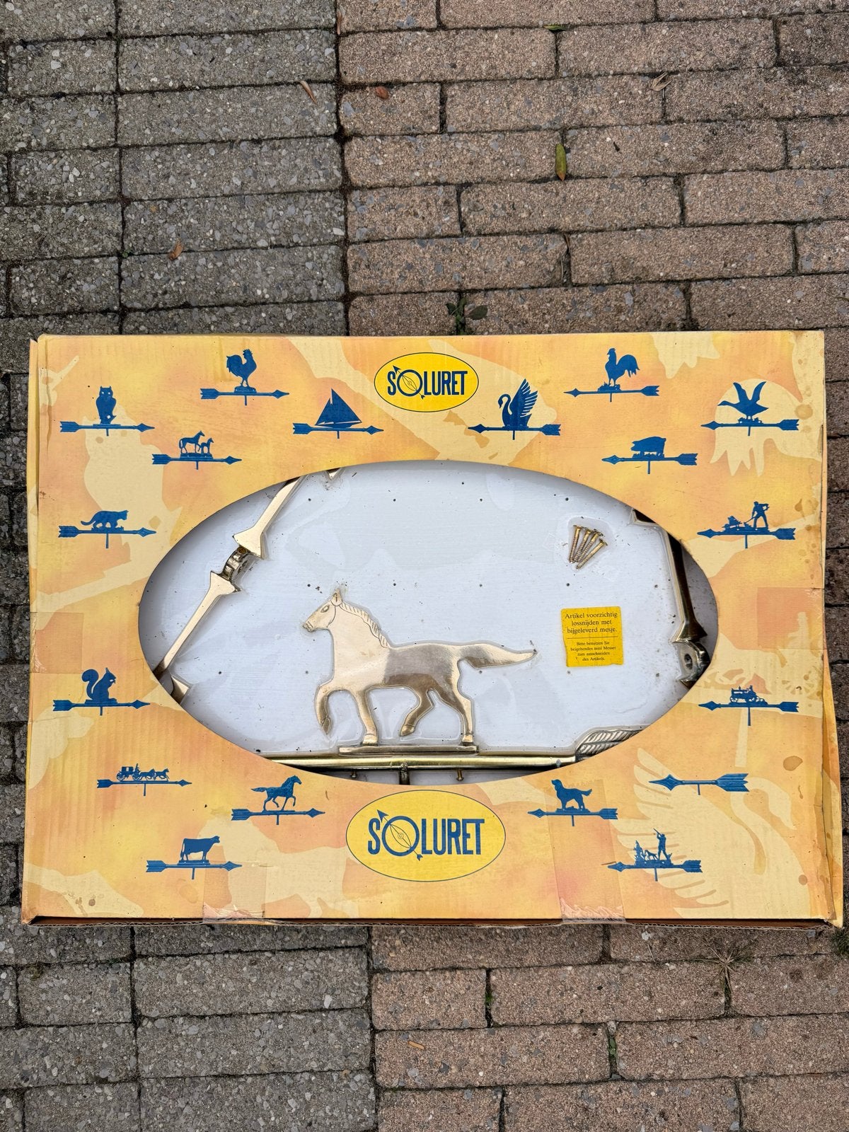 Soluret Windwijzer Paard Messing 45cm - Nieuw in doos, Ophalen, Nieuw