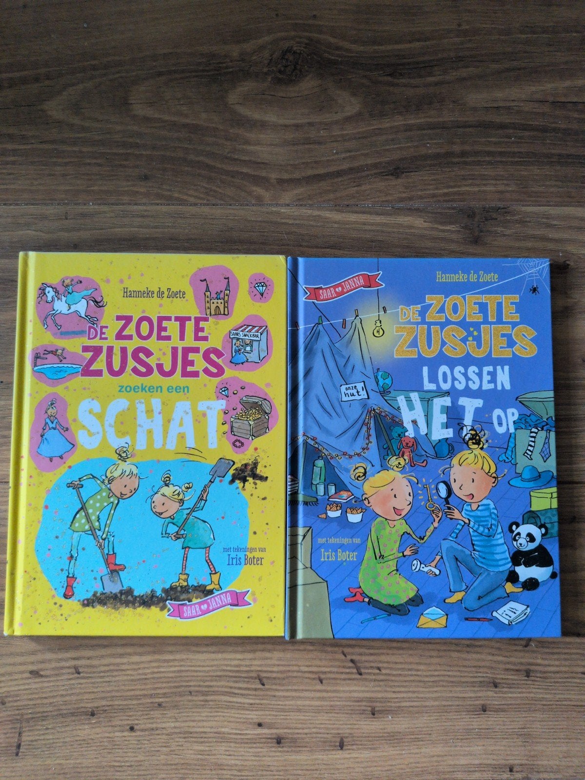 Zgan De Zoete Zusjes: Zoeken een schat & Lossen het op (2 bo, Gelezen, Fictie algemeen, Ophalen of Verzenden, Hanneke de Zoete