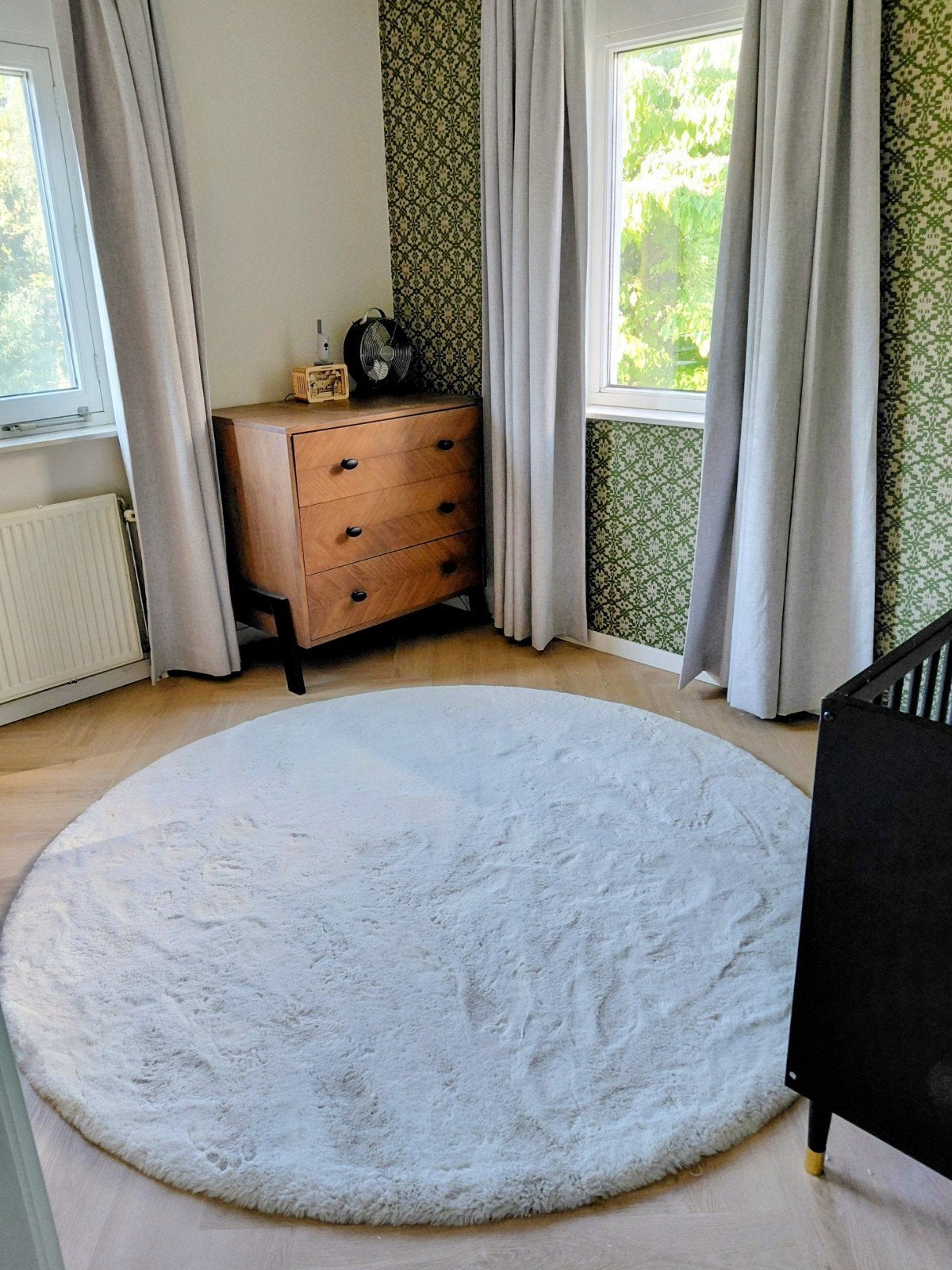 Rond Hoogpolig Vloerkleed - Comfy Supreme Crème 200cm, Ophalen, Rond, 200 cm of meer, Zo goed als nieuw