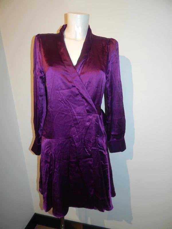 Dream Catcher Dreamcatcher zijde wrapdress paars M, Maat 38/40 (M), Verzenden, Paars, Zo goed als nieuw