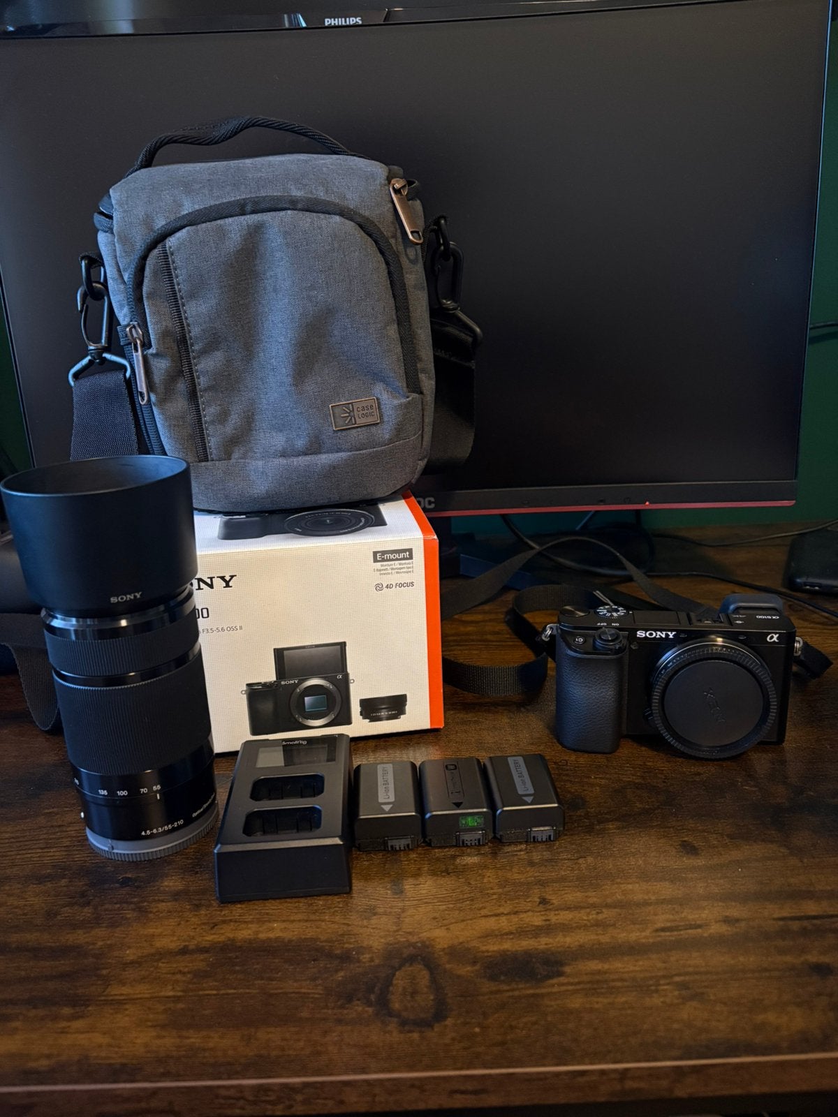 Sony A6100 + Sony 55-210mm OSS accessoires nieuw 08-03-2025, Ophalen, Zo goed als nieuw, Sony, 8 keer of meer