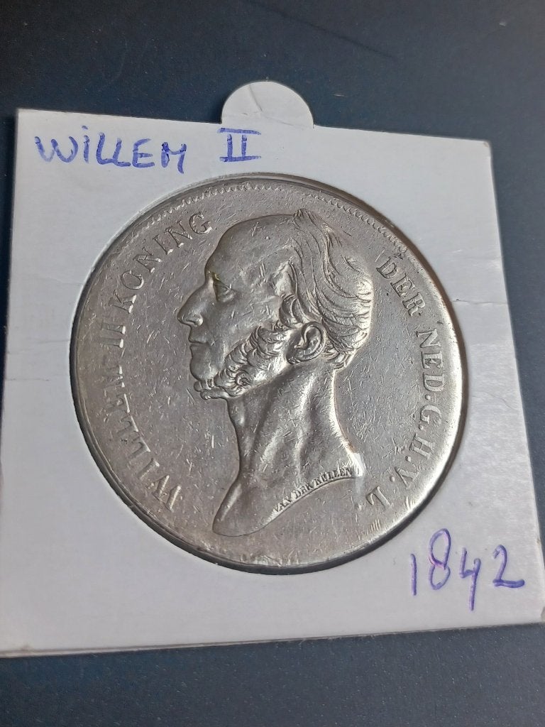 Willem II 2.5 Gulden 1842 Rijksdaalder, Verzenden, Zilver, Losse munt, 2½ gulden