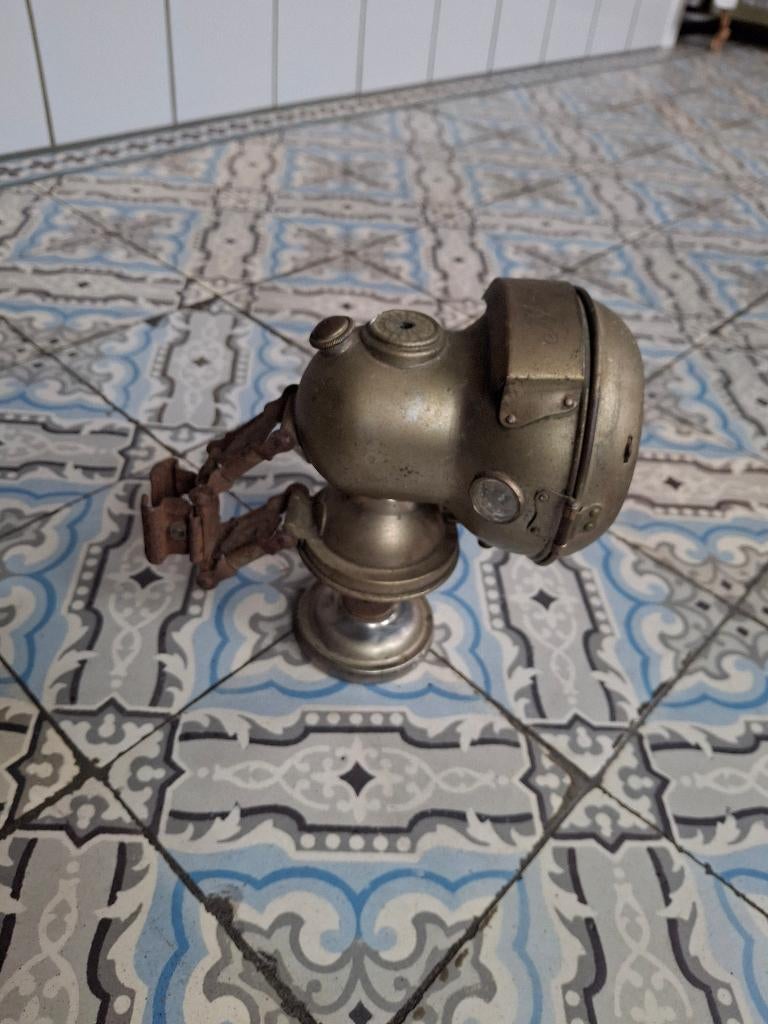 Oude carbidlamp rijwiel, Antiek en Kunst, Ophalen