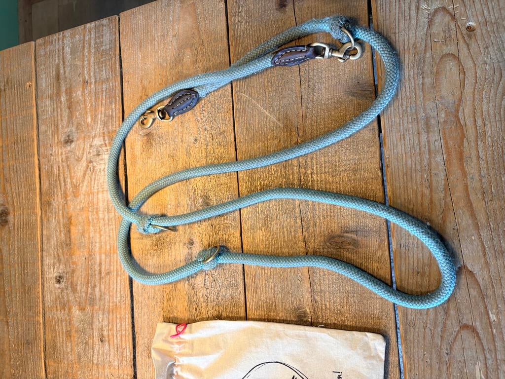DWAM Aqua Blue verstelbare hondenriem. Maat L., Dieren en Toebehoren, Ophalen of Verzenden, Nieuw
