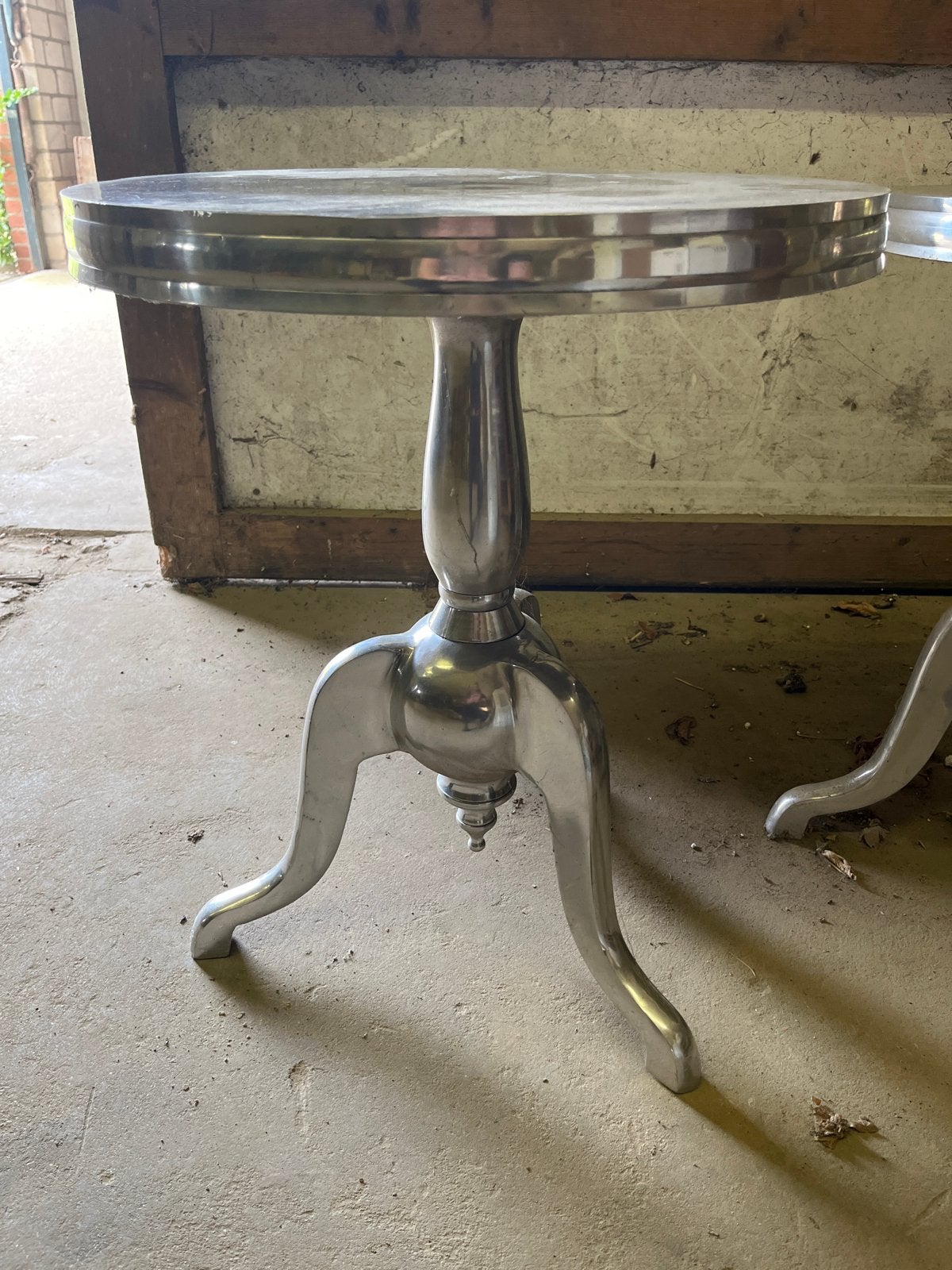 Metalen bijzettafel/wijntafels - 2 stuks, Huis en Inrichting, Minder dan 55 cm, Gebruikt, Metaal of Aluminium, Rond