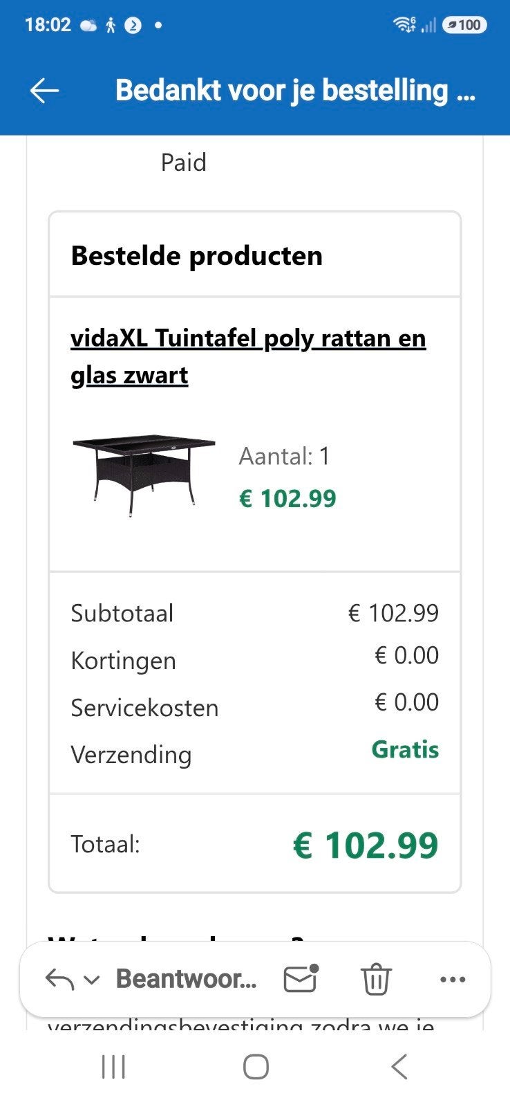 Prachtige tuintafel nieuw, Tuin en Terras, Ophalen of Verzenden, Nieuw, Vierkant