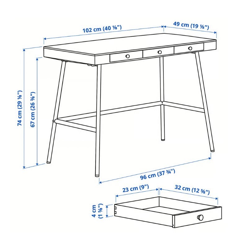 LILLÅSEN office desk IKEA, Ophalen, Hout, Zo goed als nieuw, IKEA