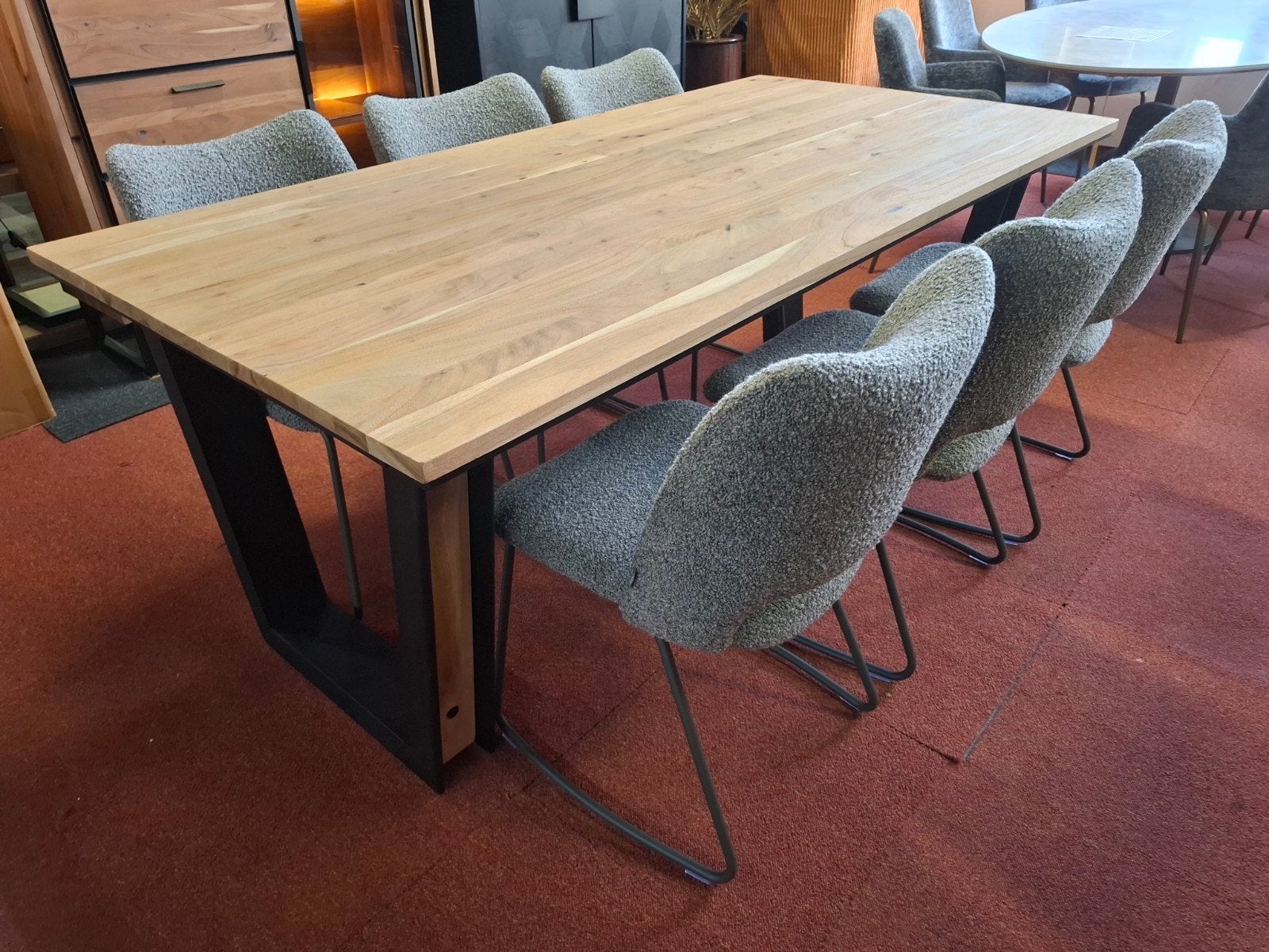 6 Nieuwe Stoelen, Lever/grijs, Stof brioni, Kodi Xooon, Ophalen, Nieuw, Metaal, Grijs