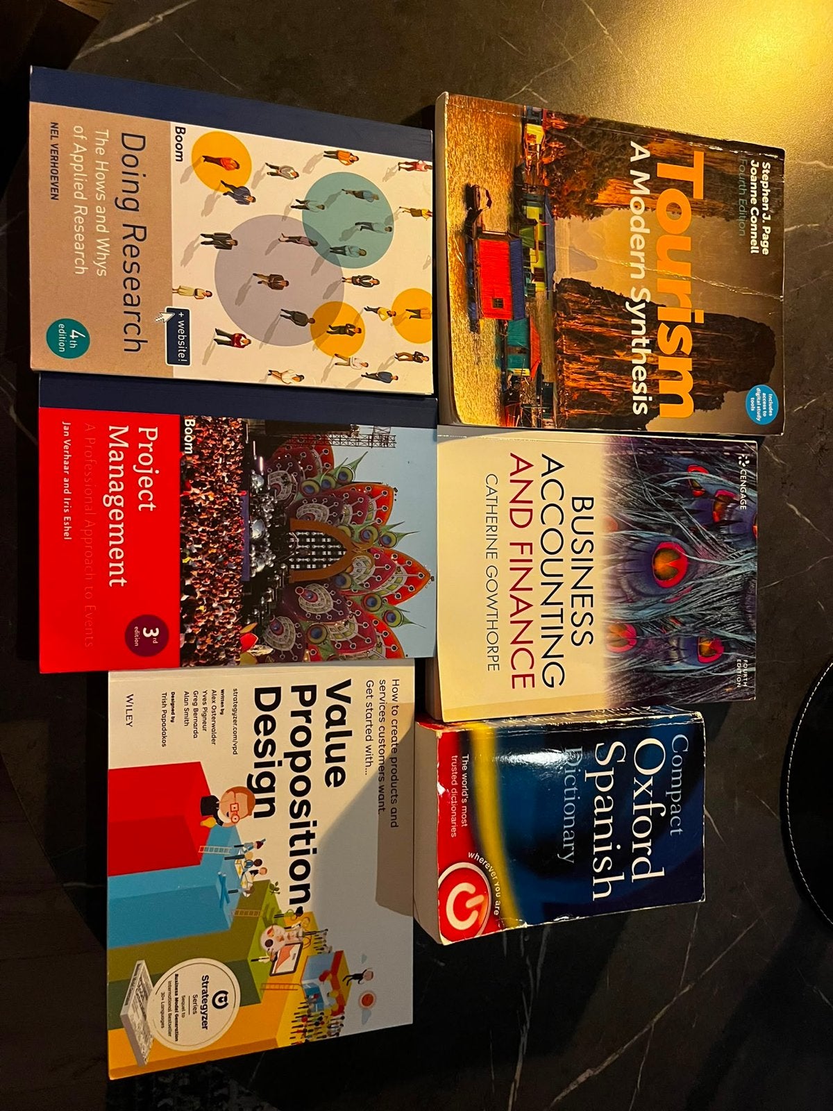 Diverse studieboeken: Onderzoek, Projectmanagement, Toerisme, Ophalen, Gamma, Zo goed als nieuw, HBO