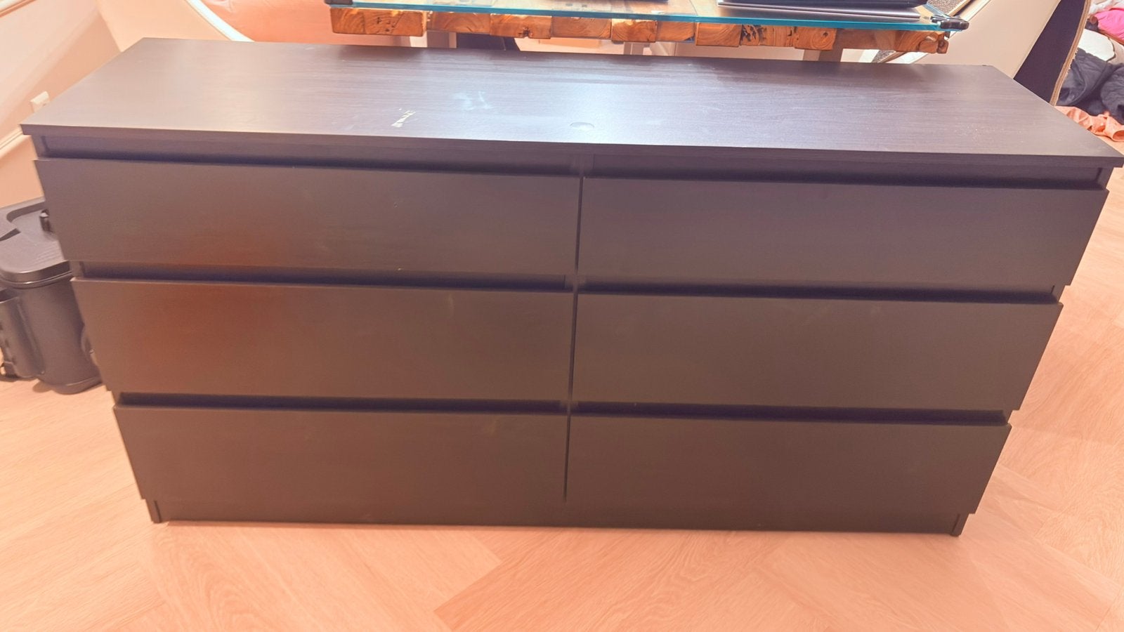 ikea malm  ladekast 140 cm met 6 lades bruin/zwart, Ophalen, 100 tot 150 cm, 5 laden of meer, 100 tot 150 cm