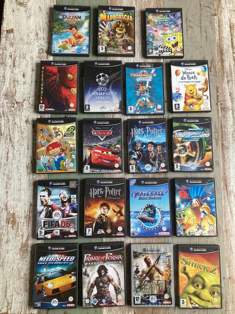 19 spellen Gamecube goed werkend waarvan meeste met boekje, 3 spelers of meer, Ophalen, Zo goed als nieuw, Vanaf 3 jaar