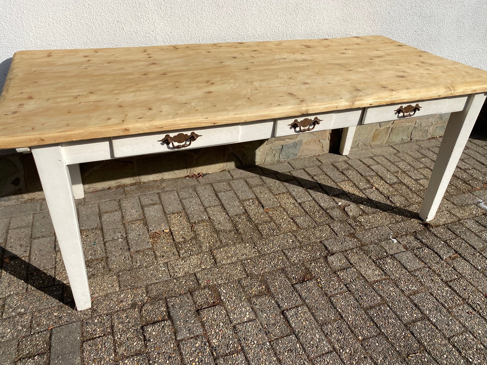 Oude massief houten keukentafel, Huis en Inrichting, Tafels | Eettafels, Ophalen, Gebruikt, 50 tot 100 cm, Landelijk