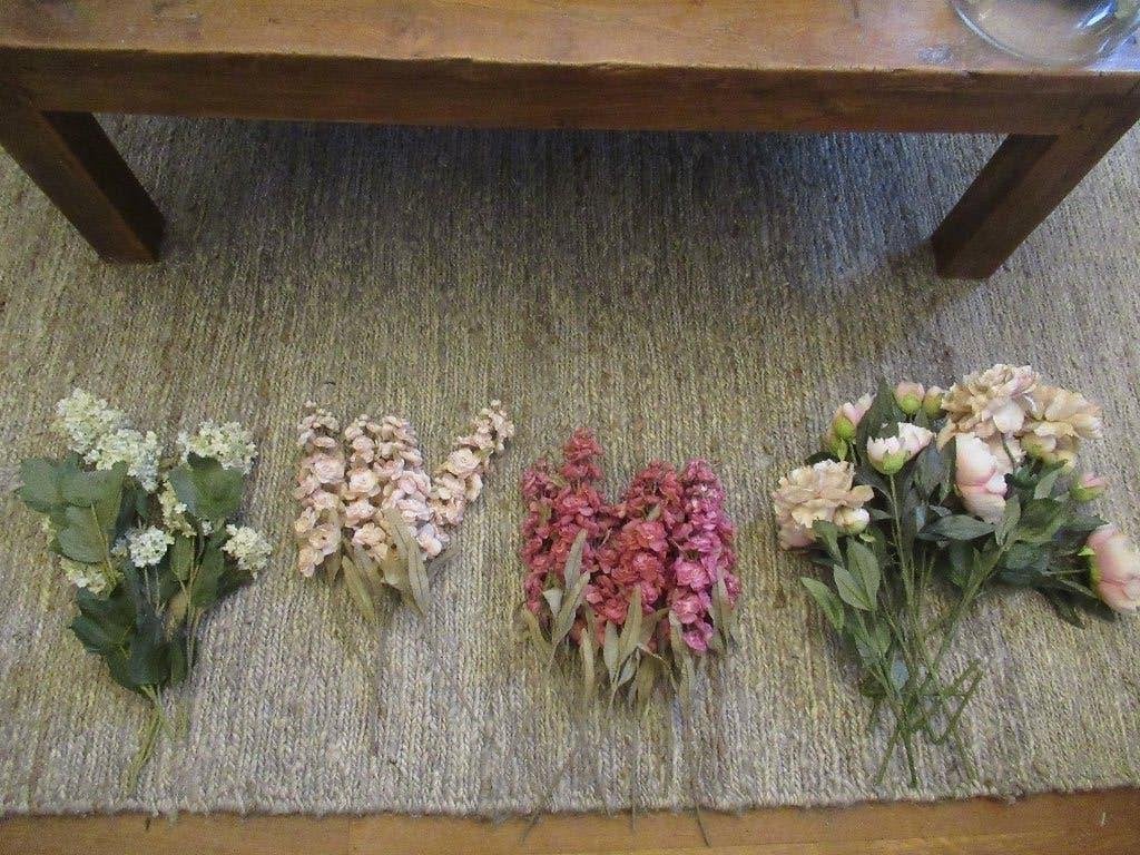oude LAURA ASHLEY kunstbloemen, 4 soorten, Binnen, Roze, Ophalen of Verzenden, Zo goed als nieuw