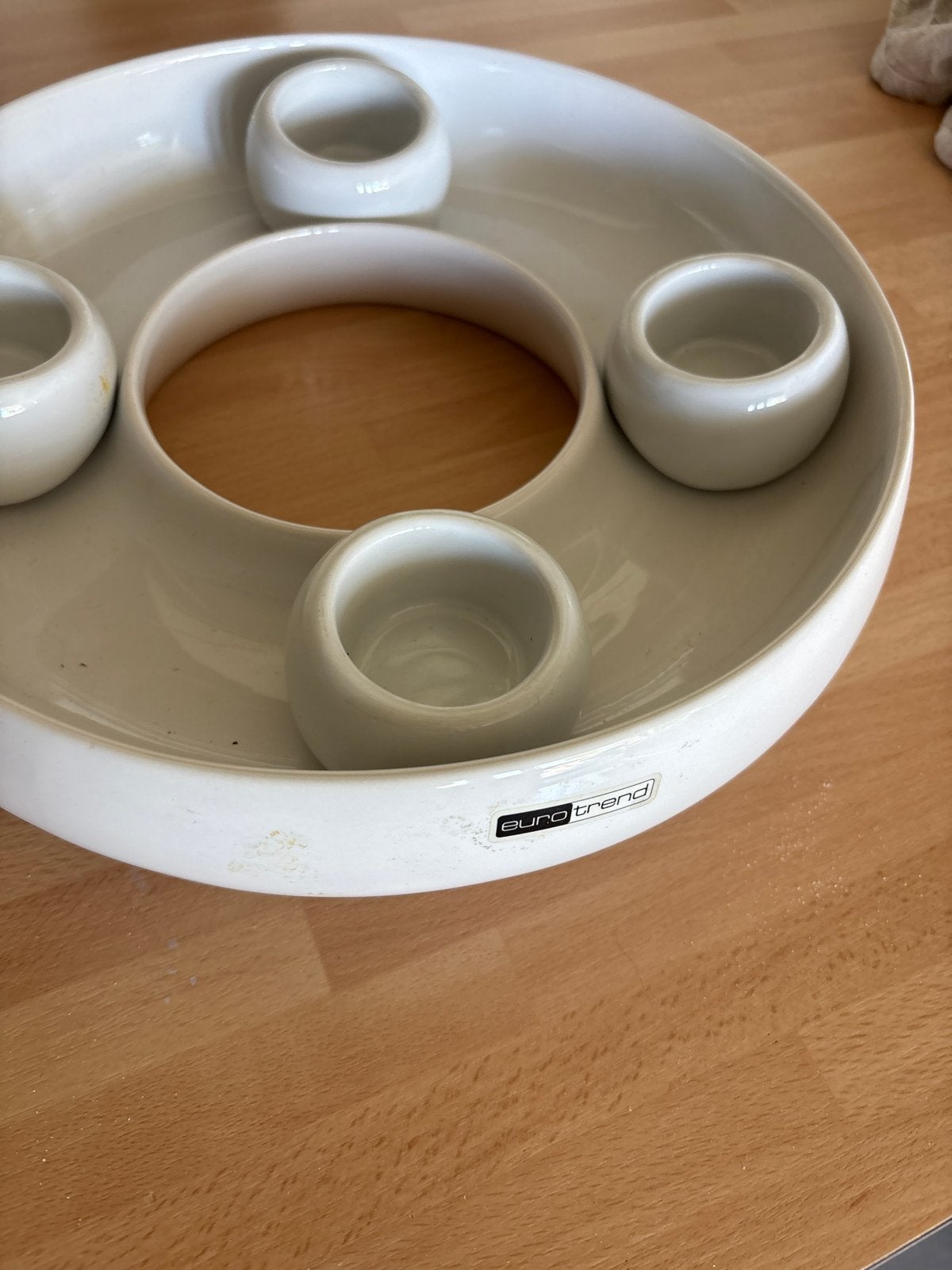 Witte Euro Trend schaal met 4 losse bakjes, Gebruikt, Porselein of Keramiek, Schaal, Ophalen of Verzenden