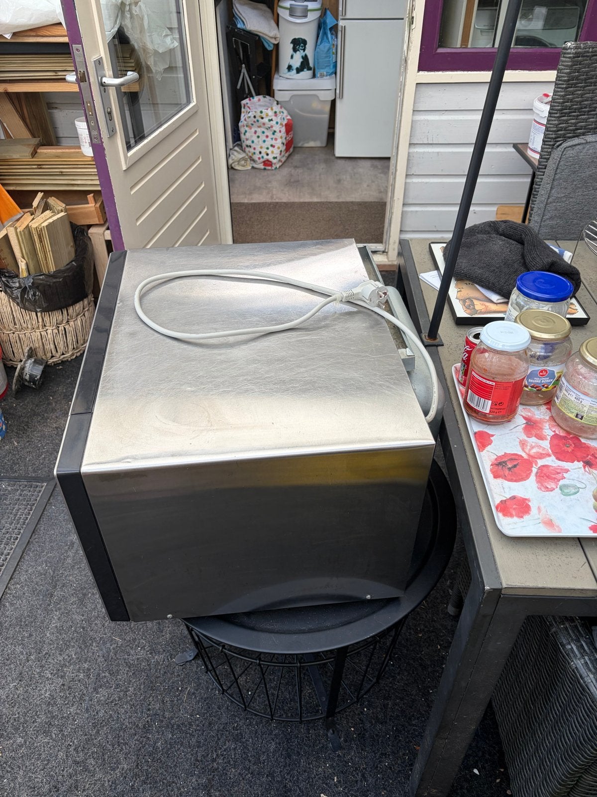 Sharp Combimagnetron - Rvs en Vrijstaand, Ophalen, Combimagnetron, Gebruikt, Grill