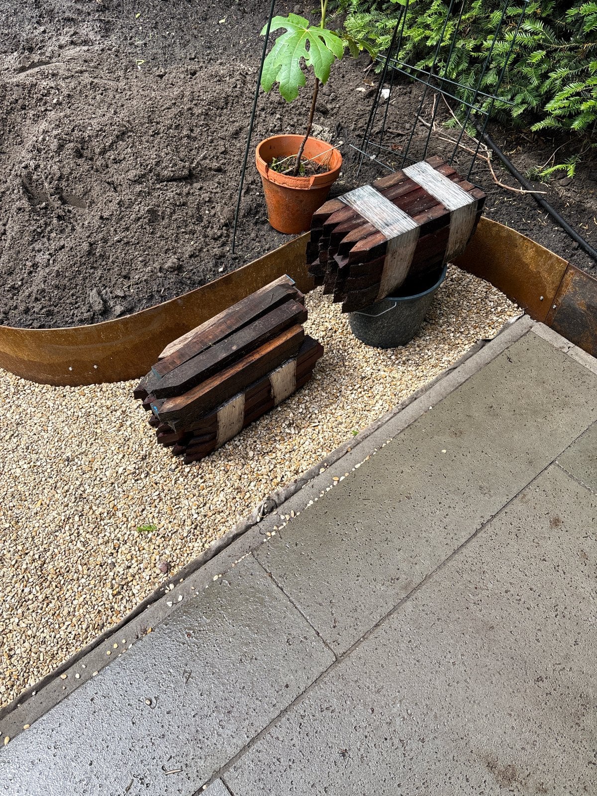 Piketpaaltjes 40 cm, ca. 60 stuks, nieuw, Tuin en Terras, Palen, Balken en Planken, Ophalen, Nieuw, Minder dan 180 cm, Palen