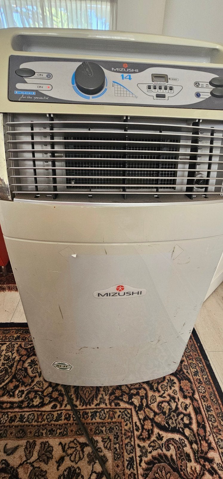 Mizushi 14 Mobiele Airco met split, Witgoed en Apparatuur, Gebruikt, 2 snelheden, Timer, Ophalen of Verzenden