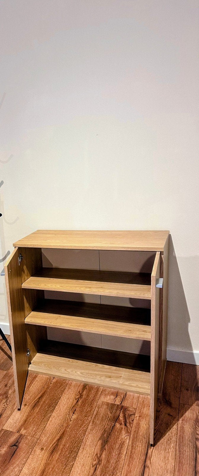 Houten schoenenkast met 2 deuren, Ophalen, Gebruikt, Modern