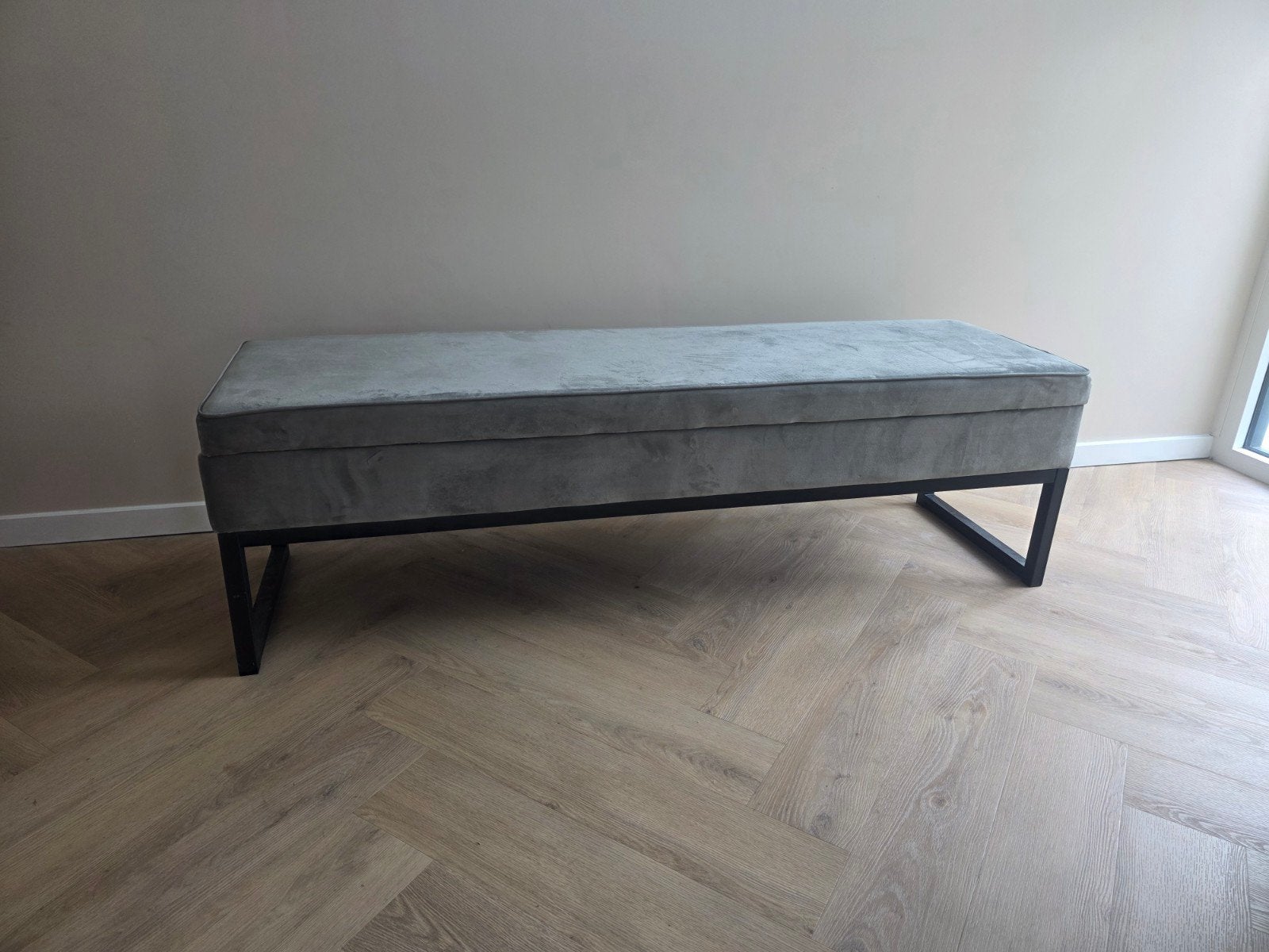 Mooie bijbedbank met opslag, zga nieuw 160x46x48 hoog, 125 cm of meer, Nieuw, 125 cm of meer, Ophalen of Verzenden