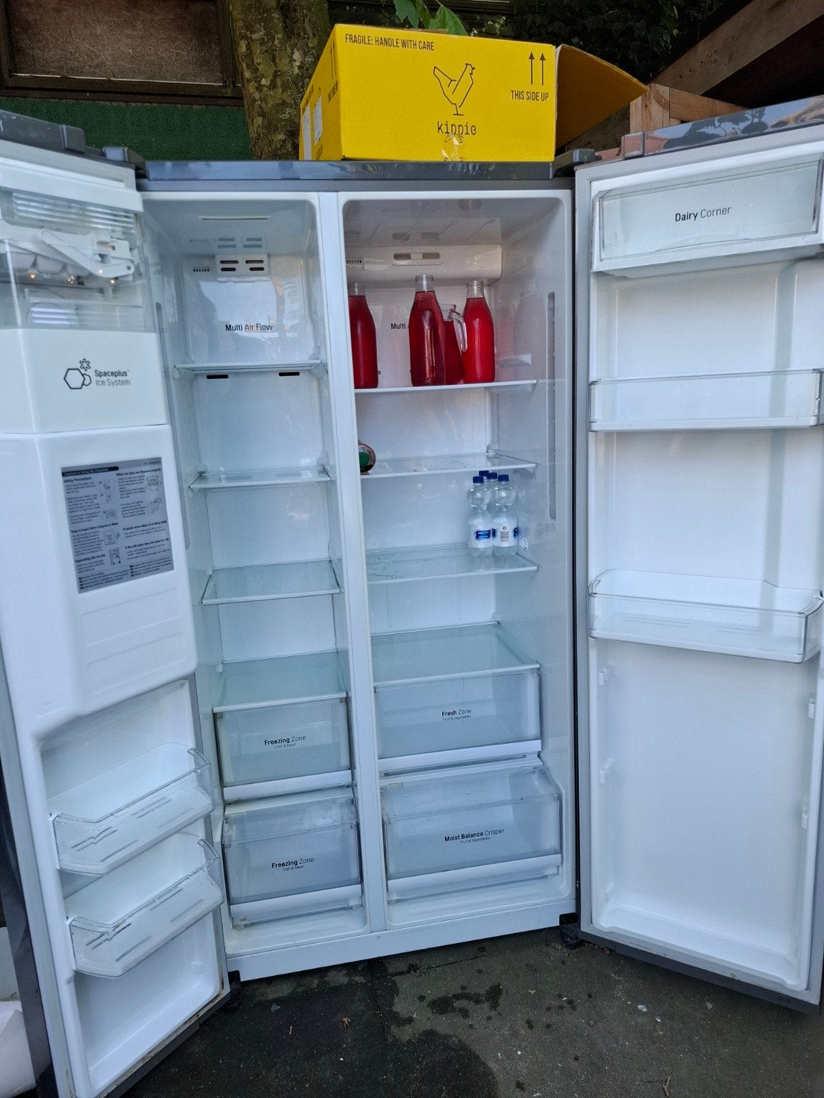 LG Side-by-Side Koelkast met Water- en IJsdispenser, Witgoed en Apparatuur, Gebruikt, 200 liter of meer, 60 cm of meer, Met aparte vriezer