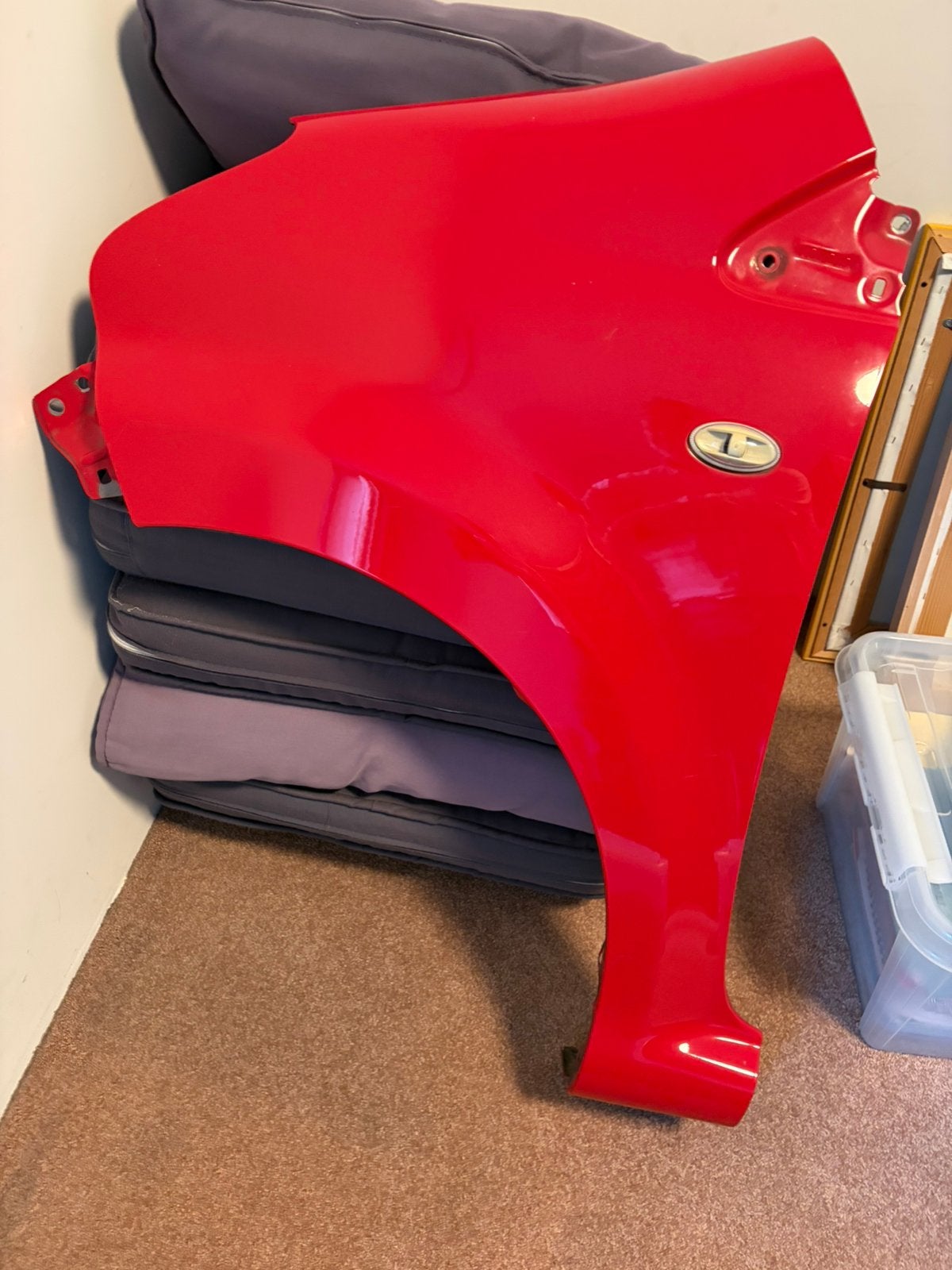 Linker voorspatbord Toyota Aygo / C1 / 107 Rood, Auto-onderdelen, Ophalen, Gebruikt, Voor, Spatbord