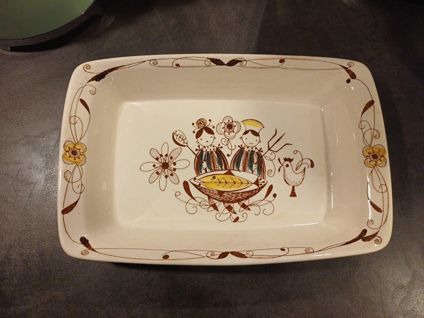 Vintage Noorse Schaal Ovenschaal Mesterkokken flamingo chef, Verzenden