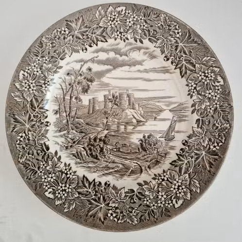 Staffordshire bord - Bruingrijze kleur - serie Castles, Ophalen of Verzenden
