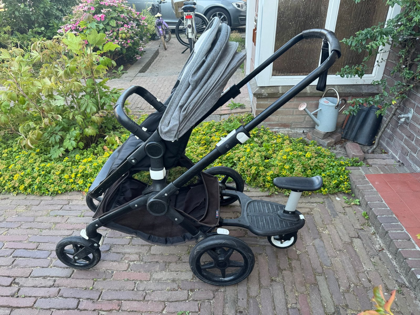Bugaboo Fox met meerijdplankje; voetenzak en bassinet, Ophalen, Gebruikt, Bugaboo