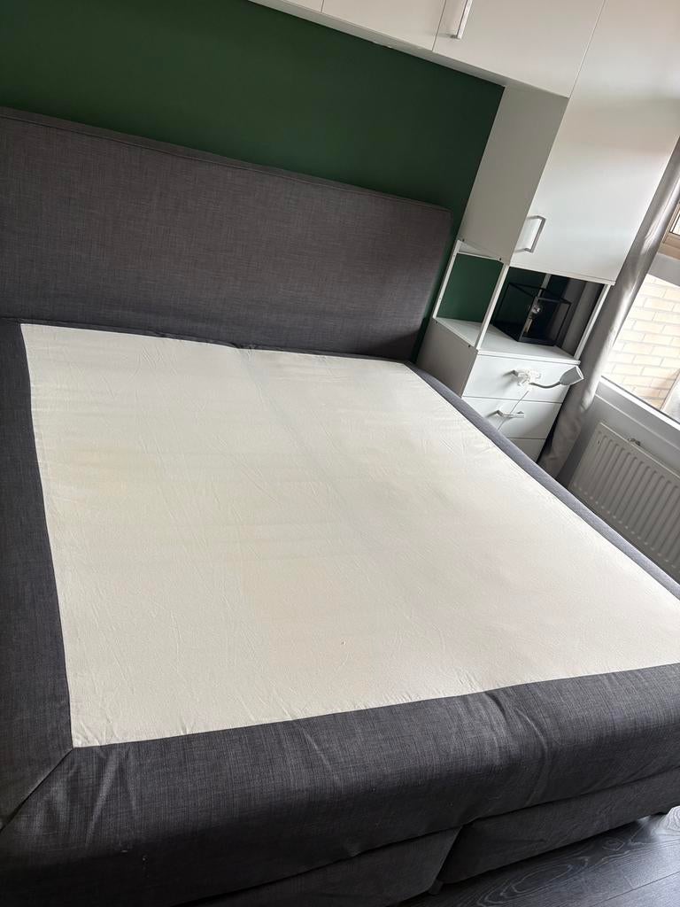 IKEA Dunvik bed 180x200 donkergrijs, Ophalen, Gebruikt, Tweepersoons, 180 cm