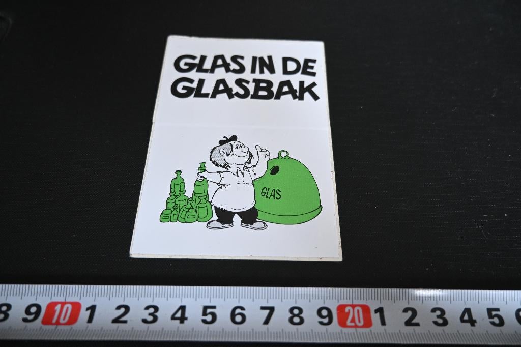 sticker Glas in de glasbak  strip, Verzamelen, Ophalen, Zo goed als nieuw