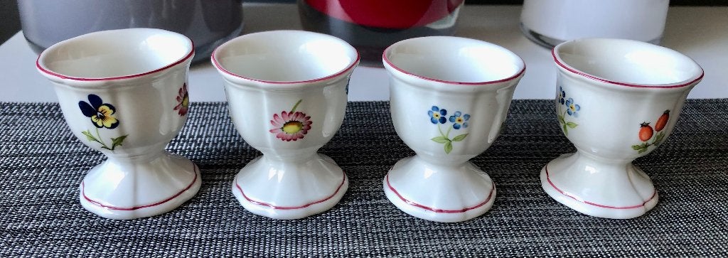 Villeroy & Boch Petite Fleur eierdopjes x 4, Overige typen, Ophalen of Verzenden, Zo goed als nieuw, Overige stijlen