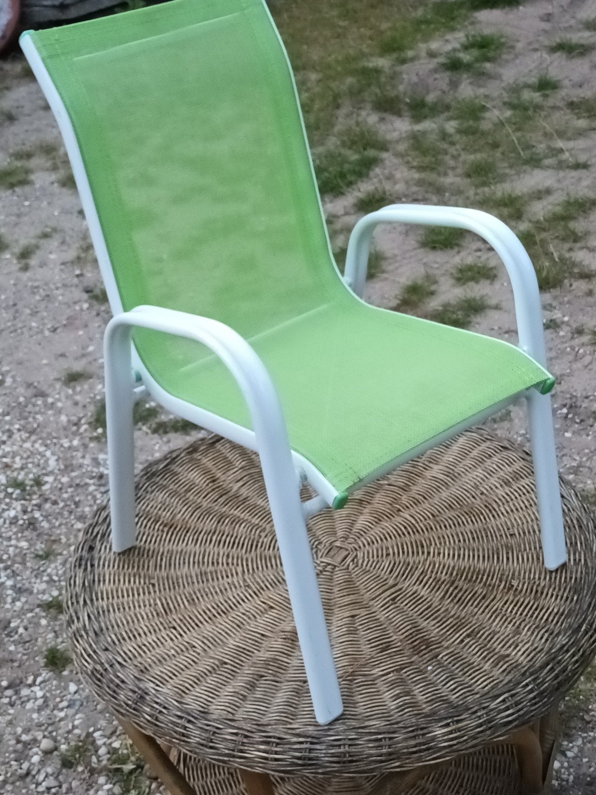 Groene tuinstoel met aluminium frame, Ophalen, Gebruikt, Aluminium