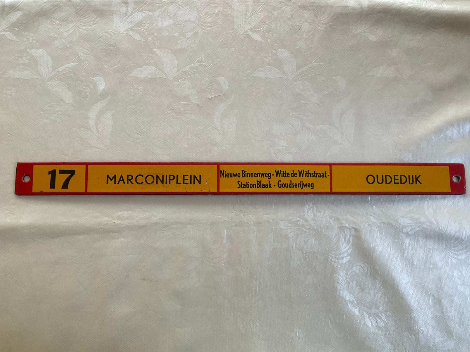 EMAILLE RITBORD VAN HET GEMEENTEVERVOERBEDRIJF ROTTERDAM, Verzamelen, Ophalen of Verzenden, Zo goed als nieuw, Tram, Overige typen