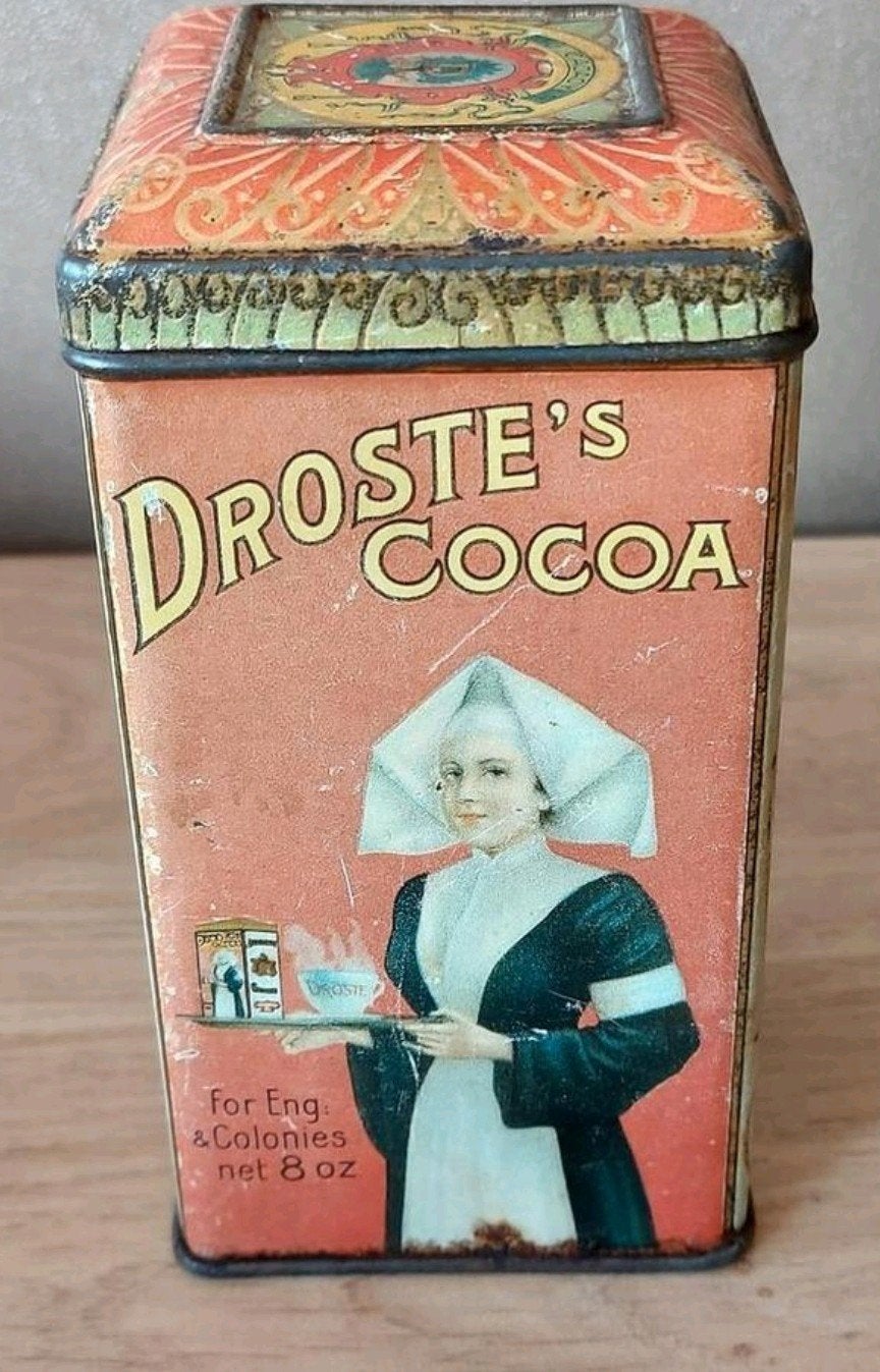 Vintage Droste's Cacao Blik - Engelse Kolonies, Verzenden, Gebruikt, Overige, Droste