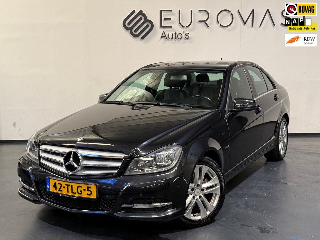 Mercedes-Benz C-klasse 180 Business Class Navi Airco Cruise, Auto's, Mercedes-Benz, Zwart, Handgeschakeld, Sedan, C-Klasse