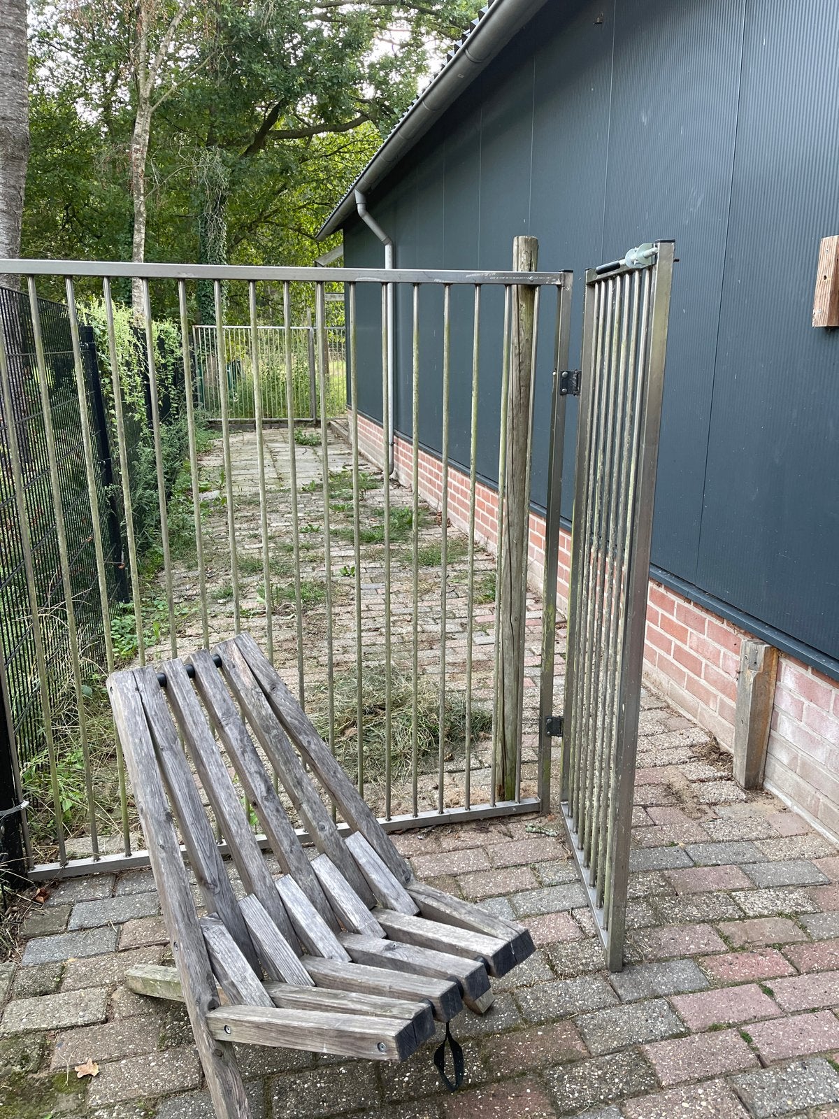 Gebruikt spijlenhekwerk met poort, 160 cm hoog, Ophalen, Met poort, Gebruikt, Spijlenhekwerk