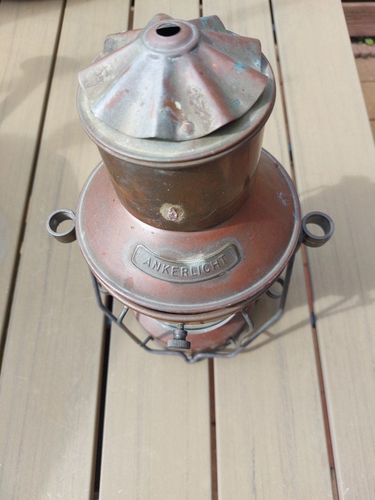 Antieke koperen Ankerlicht scheepslamp, Ophalen