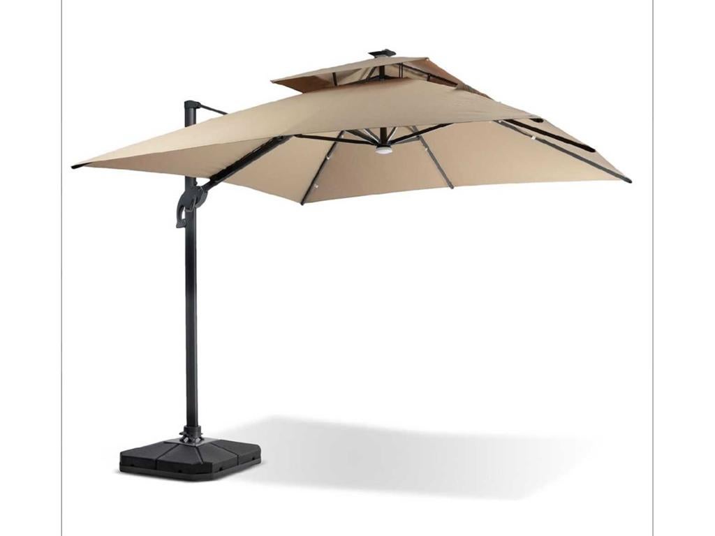 Parasol met led verlichting en voet, Tuin en Terras, Parasols, Ophalen, Nieuw, Minder dan 1 meter