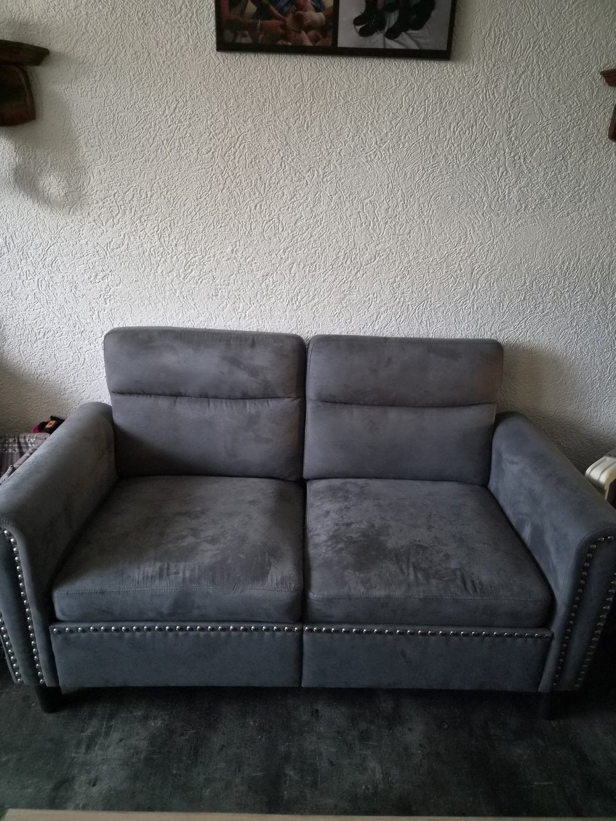 banken velvet grijs 2x 2/2.5 zits, Huis en Inrichting, Ophalen, 250 tot 300 cm, Tweepersoons, 75 tot 100 cm