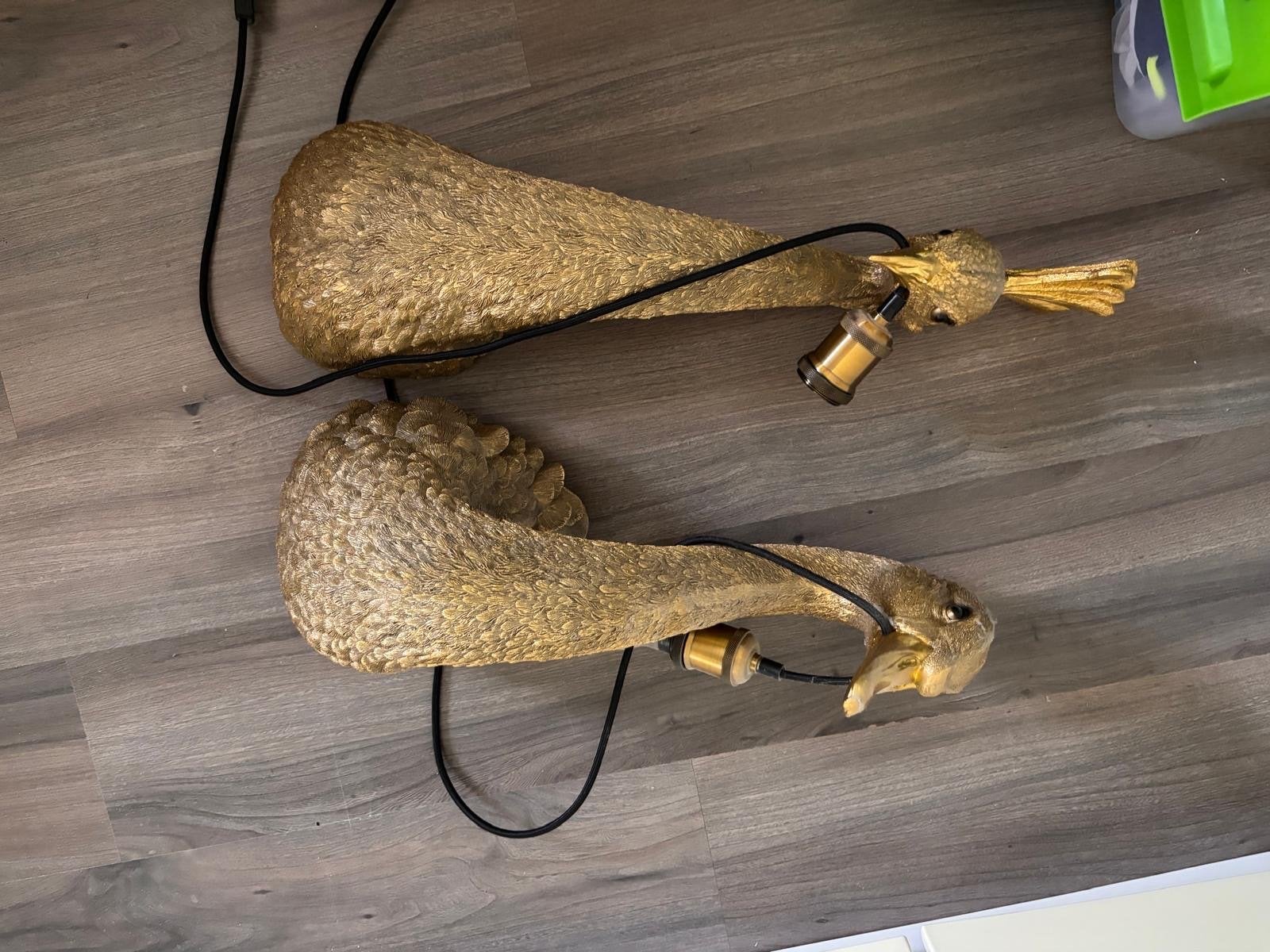 Decoratieve Gouden Lamp Struisvogel, Ophalen of Verzenden, Gebruikt