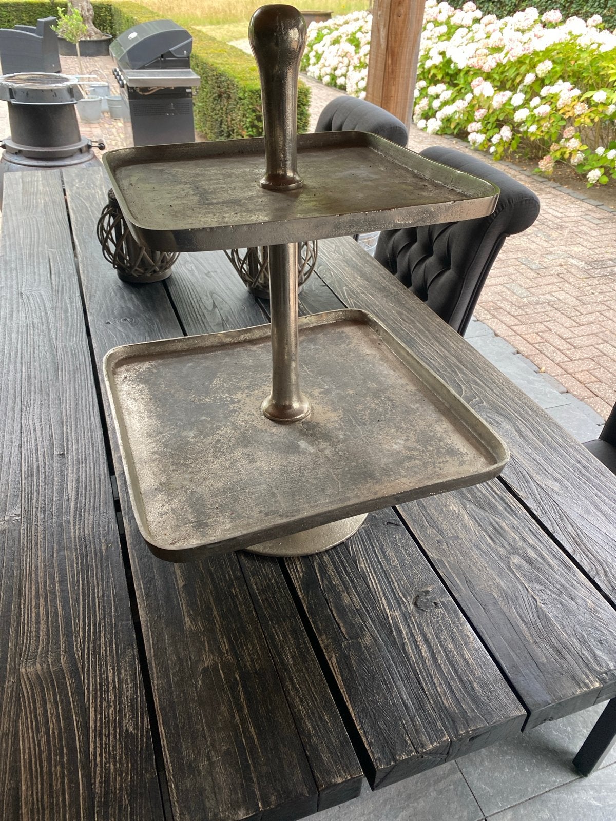 Decoratieve etagère met twee lagen, Ophalen of Verzenden