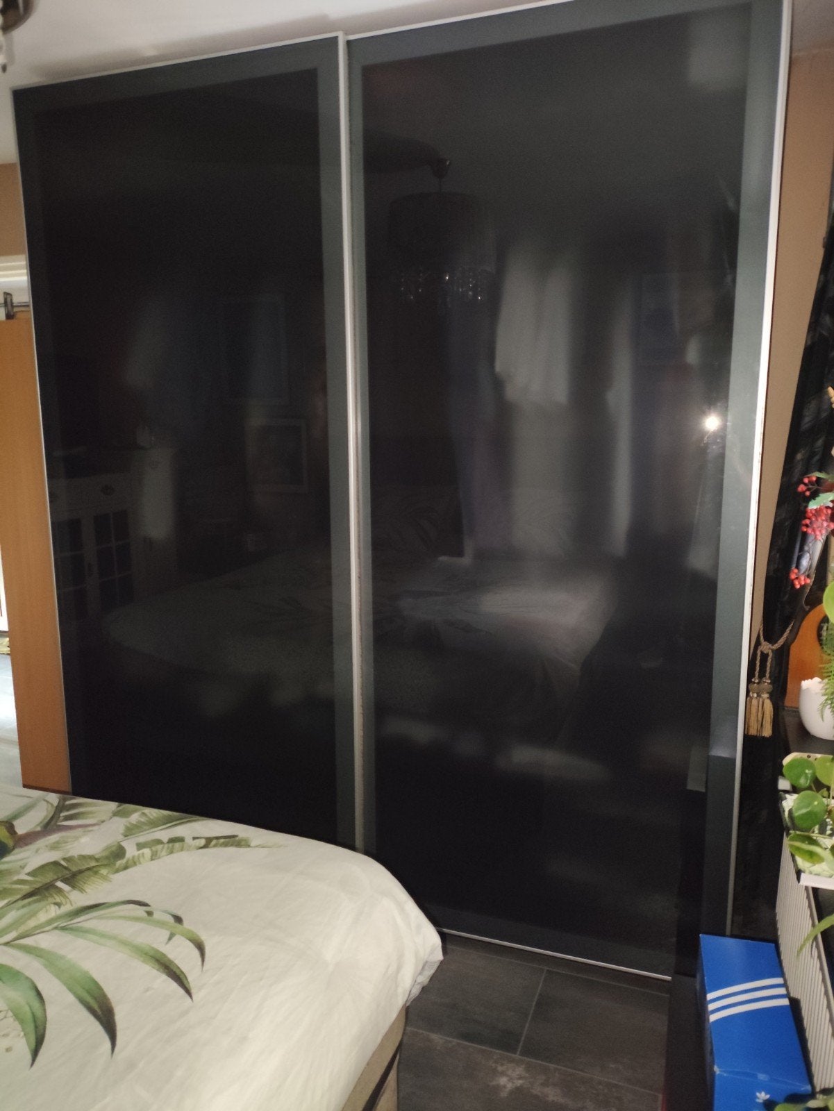 Antraciet matglas schuifdeuren voor IKEA Pax (236x200cm), Ophalen, Glas, 200 cm of meer