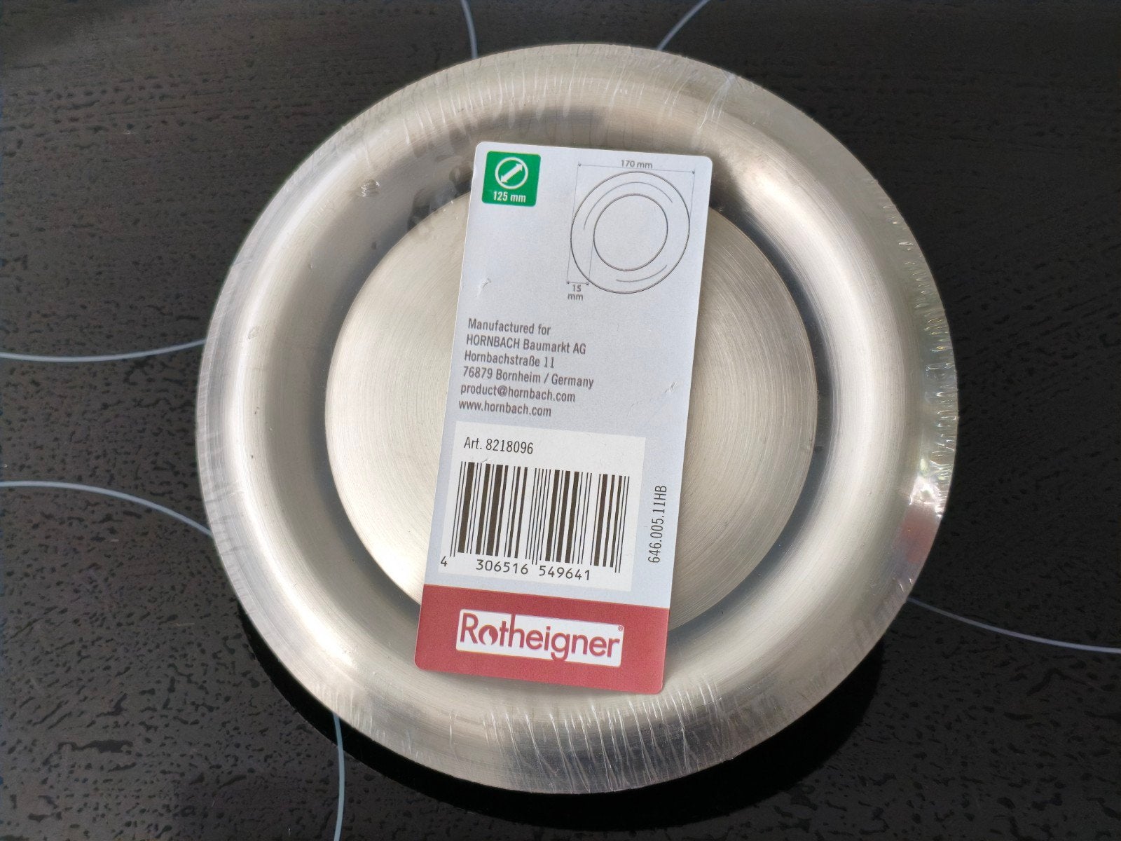 ROTHEIGNER Plafondrooster afzuigventiel RVS Ø 125 mm, Ophalen of Verzenden, Nieuw, Afzuiger